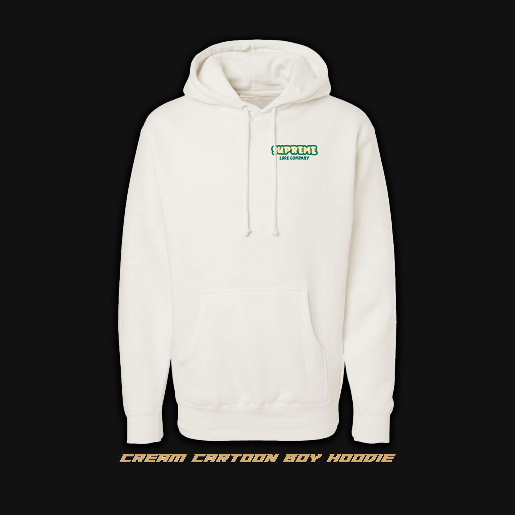 Cream Cartoon Boy Hoodie
